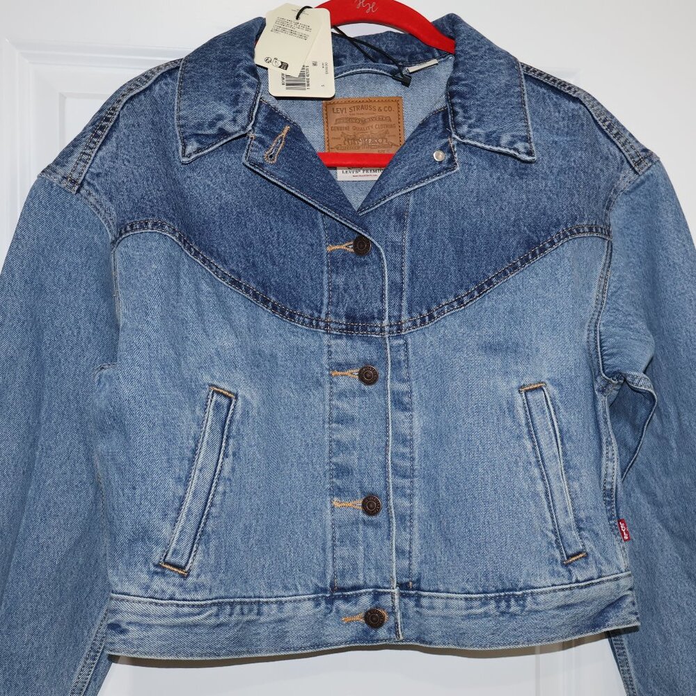 Levi’s Premium Shrunken 90s Western Denim Jacket Indigo NWT XS - Picture 8 of 11